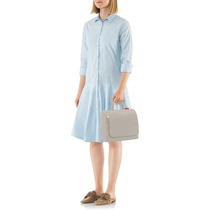 Сумка-органайзер для ванної Reisenthel Toiletbag XL Herringbone Sand з гачком, водовідштовхувальне покриття