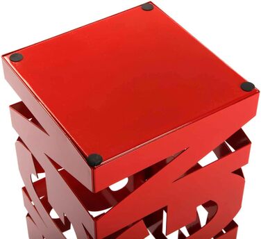 Versa Modern Umbrella Stand - Metal, White/Red - Entryway, Hallway, Living Room Organizer