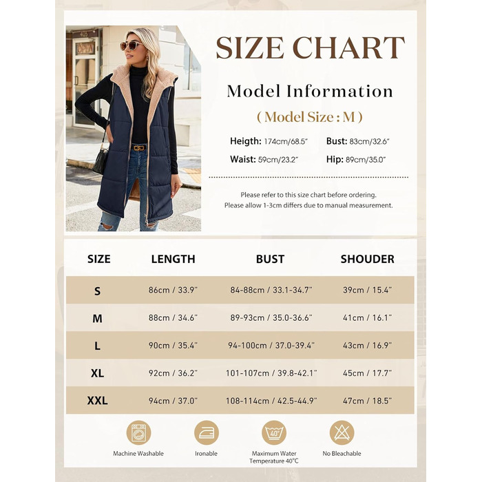 Жіноча жилетка Tuopuda з капюшоном, стельтована, з флісовою підкладкою, тепла зимова куртка, безрукавка, термо жилетка з коміром-стійкою, на блискавці, для осені/зими, колір: морський, розмір L