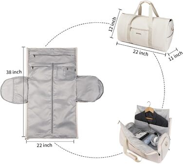 Portable Garment Bag, Men's Travel Garment Bag, Large Leather Travel Bag with Shoe Compartment