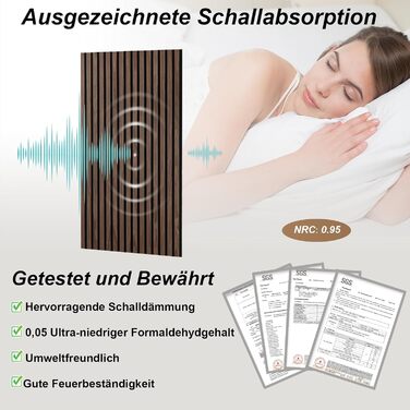 Акустичні 3D-панелі з дерева AKK-PANE (чорний горіх), 240x60 см, 1.44м² — декоративні стінні панелі для шумоізоляції кухні, вітальні та офісу