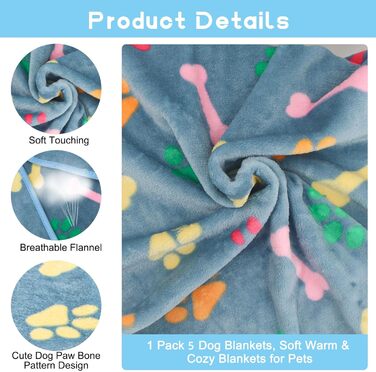 М'яка ковдра для кота та собаки, 5 шт., 76 x 52 см (Чорний+Блакитний+Коричневий+Рожевий+Білий)