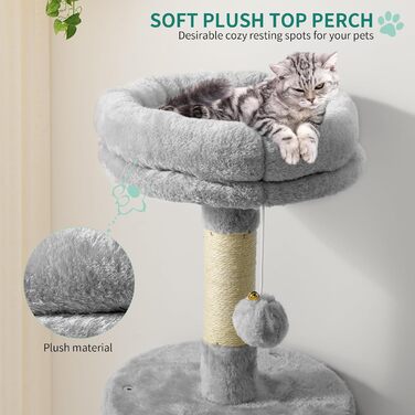 Кігтеточка YITAHOME XXL для котів, 142 см, сіра, з 8 стовпчиків сизалю, 3 платформи, 2 печери, гамак, іграшки, кігтешкребок, кріплення для лазіння