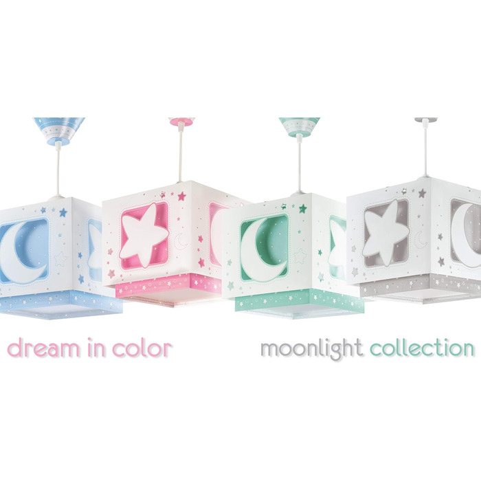 Ceiling Lamp for Kids' Room, Pendant Light, Hanging Lamp, Ceiling Light for Children, Moon and Stars Gray MoonLight, 63232E, E27