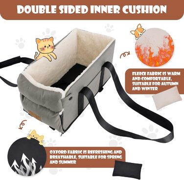 Автокрісло для собак та котів з консоллю: знімне, миється, підходить для подорожей (до 6.1 кг)