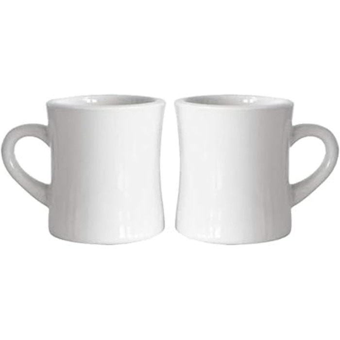 Serami Original Coffee Mug Set, 325 ml, White, Ceramic Mugs, ideal for kitchen, travel, and hot tea, Retro Waffle House Mug with Handle, Durable Coffee Mugs (2 pieces)
