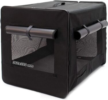 Транспортна переноска для собак та котів Wiltec, L (76x56x61 см), чорна, знімний килимок