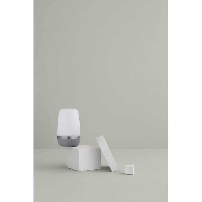 Blomus LED Rechargeable Outdoor Lamp -SPIRIT- Table Lamp, rechargeable with USB cable, Size S (Platinum Gray)
