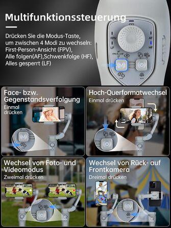 Rollei Steady Butler Mobil 3 SE: Gimbal для смартфонів з 3-осьовою стабілізацією, 280г, керування через додаток, сумісний з iPhone та Android