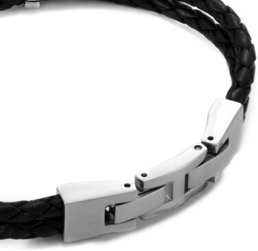 Чоловічий браслет Emporio Armani з нержавіючої сталі або шкіри з застібкою-ланцюгом (колір: кобальт)