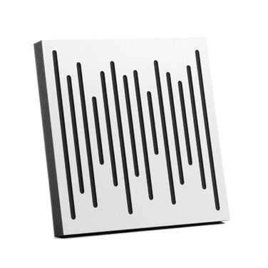 Акустичні панелі Bluetone Acoustic WaveFuser з натурального дерева, звукопоглинаючі плити 50x50 см (Білий)