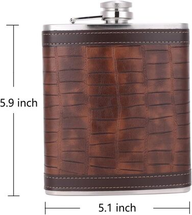 Фляга з імітацією шкіри крокодила, нержавіюча сталь, 510 мл, TANEAXON. Фляга для віскі та лікеру