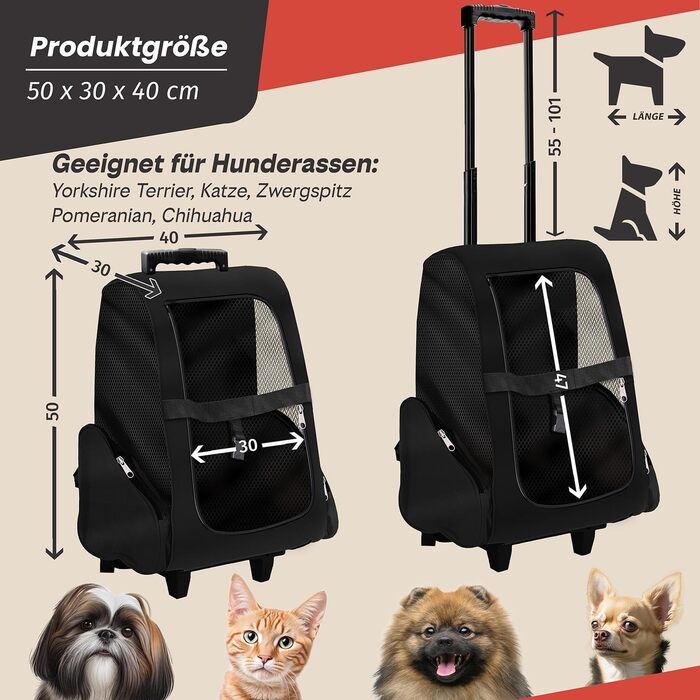 Тролей для собак та котів All Pets United, переносна сумка-транспортування, чорний