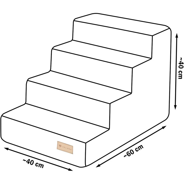 Сходинки для собак Velinda з 4 ступенями, котяча драбина, допомога у вході для домашніх тварин, матеріал - піна (темно-синій, Cord)