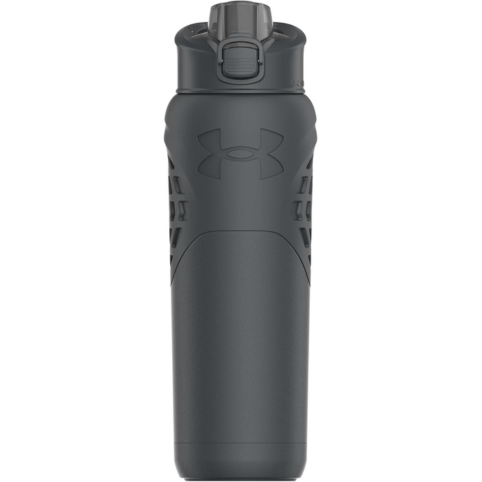 Under Armour Stainless Steel Water Bottle, Insulated, Carabiner Clip, Leakproof, for Kids and Adults, All Sports, Gym, 680 ml (710 ml, Slate Gray)