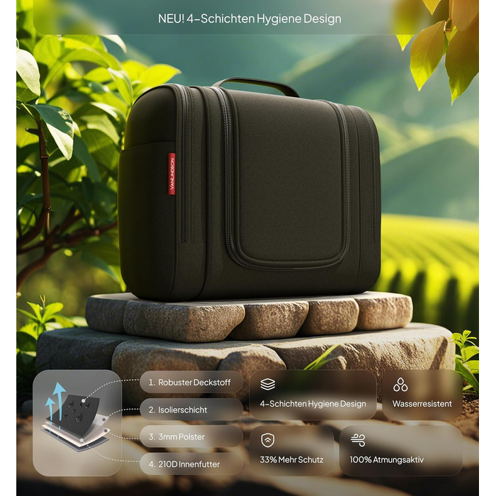 Чоловіча/Жіноча/Дитяча косметичка-органайзер XXL, 9 літрів, 3-в-1, водонепроникна, чорна