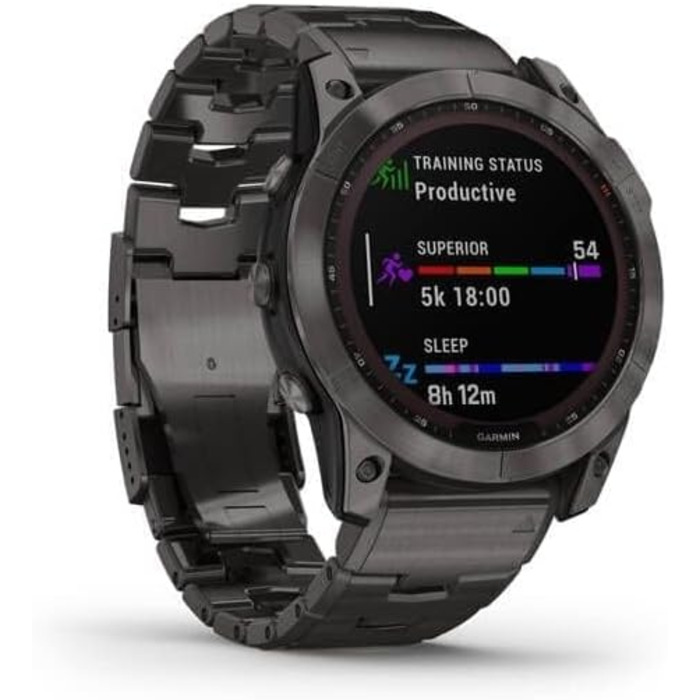 Garmin Fenix 7X Sapphire Solar з титановим браслетом, сірий/сірий колір