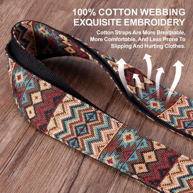 Гітарний ремінь Nefelibata Banjo-Gurt, 5,1 см, повна шкіра з телячої шкіри, бохо-коричневий