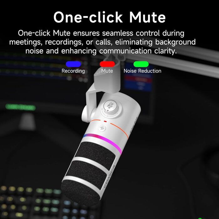 Мікрофон COMICA EJoy D10: Динамічний USB/XLR з RGB-підсвічуванням та шумозаглушенням, 48kHz/24bit