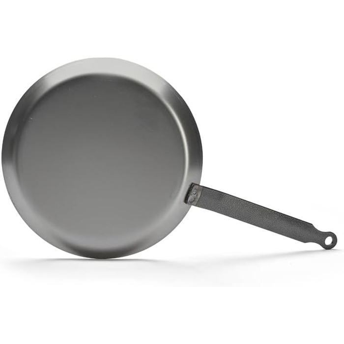 Млинцева сковорода de Buyer Carbone Plus, важка сталь, 24 см, срібляста