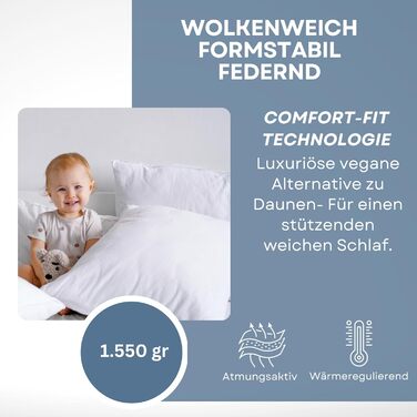 Hatchka Down Alternative Pillow 80x80 - High-Quality Down Pillow Alternative Filling, Durable & Breathable Down Microfiber Pillow 80x80 for a Restful Sleep, Pillow 80x80 OekoTex 80x80 cm