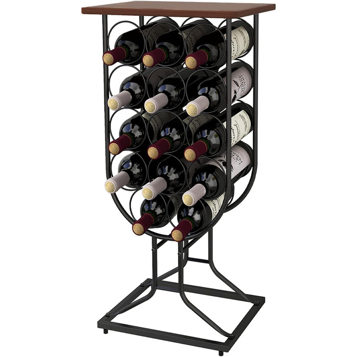 Taleco Gear Freestanding Wine Rack, Bottle Rack Wine Stand Rustic Style, Holds 14 Bottles Wine Rack, Freestanding Floor Wine Bottle Holder, Stackable Decorative Wine Rack Metal