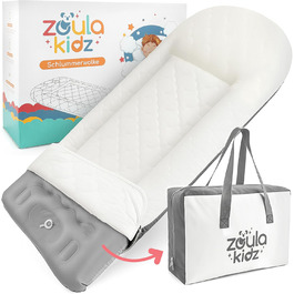 Надувне дитяче ліжко для подорожей - ліжко з захистом від падіння та інтегрованим насосом - Портативне дитяче ліжко з тканиною Oeko-Tex - Ідеально для кемпінгу, готелів та дому