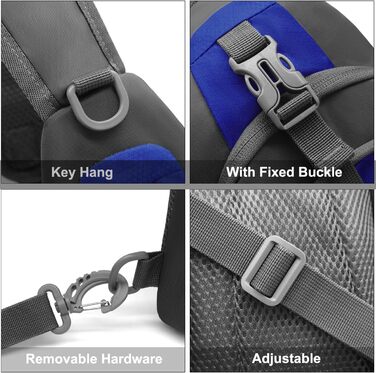 Чоловіча нагрудна сумка-рюкзак на плече, Crossbody Bag, для активного відпочинку, спорту та прогулянок з собакою (Блакитна)