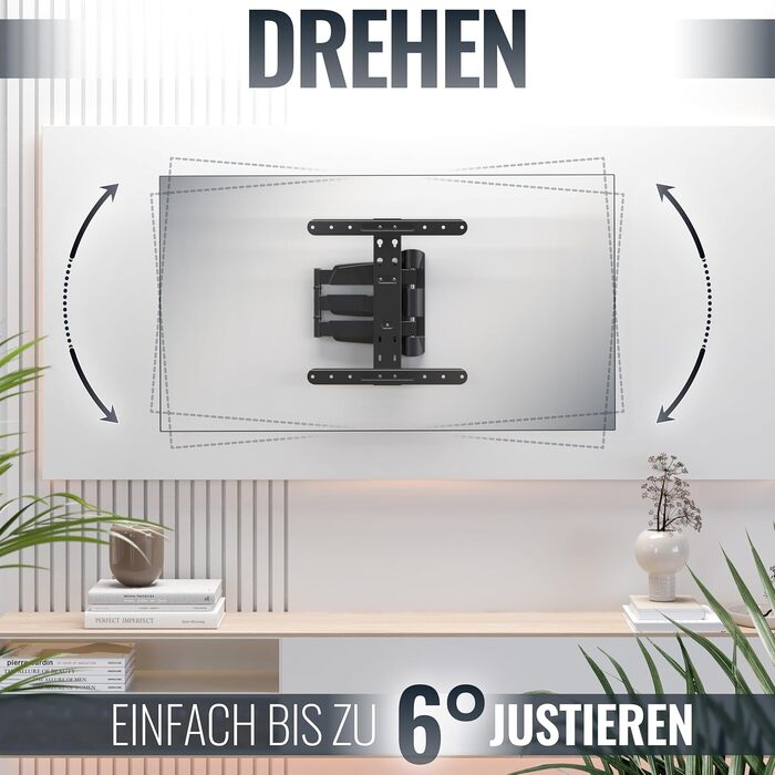 Настінний кріплення для телевізора RICOO S9544: поворотний, нахильний, універсальний, 40-65 дюймів, VESA 400x400, до 45 кг