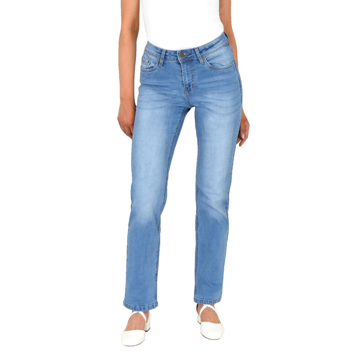 Джинси ESRA жіночі прямі з високою талією, еластичні, модель J735 (розмір 34)