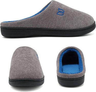 Тапочки домашні жіночі та чоловічі WateLves з Memory Foam, бавовна, сірі та блакитні, 40/41 EU