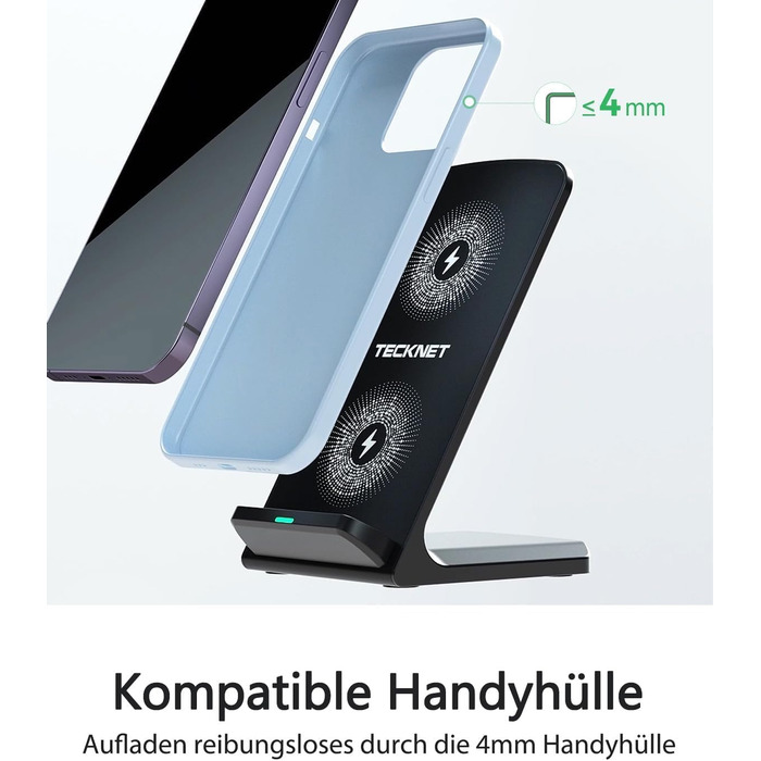 Бездротовий зарядний пристрій TECKNET, складаний, швидка зарядка для iPhone 17/16/15/14/13/12/11/Pro Max, Apple Watch Ultra/11-3/SE, AirPods Pro 3-2/4-2, чорний