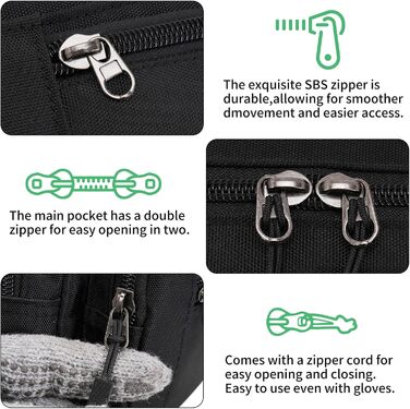 Чоловіча/жіноча поясна сумка-бананка з 5 відділеннями, водонепроникна, для подорожей, прогулянок з собакою та активного відпочинку, чорна