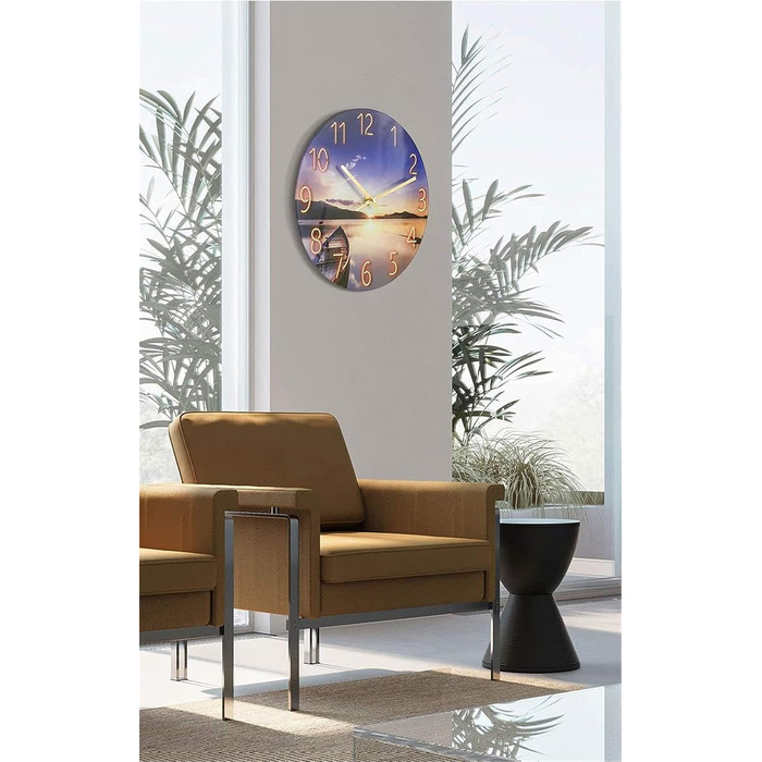RAILONCH Silent Wall Clock Modern Design Wall Clock No Ticking for Living Room, Kitchen, Office and Bedroom (F)