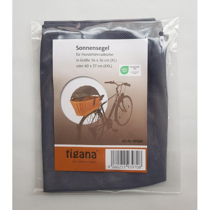 Сонцезахисний тент для кошика велосипедного крісла для собак Tigana – захист від сонця UV 40+, Oeko-TEX®, дихаючий, мікрофібра, легко монтується, легкий та компактний