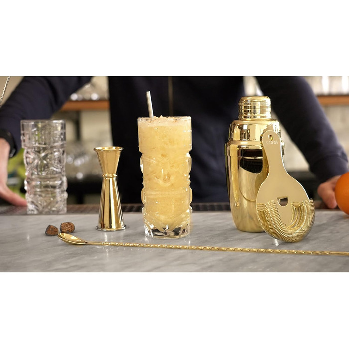 Viski Pacific Crystal Cocktail Glasses Set - 2 Premium Tiki Glasses, 400ml