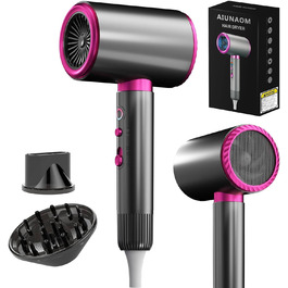 Іонний фен 2400W - швидкий, тихий, з холодним/гарячим режимом. 3 швидкості, 2 насадки (концентратор, дифузор). Ідеально для дому, салонів та подорожей