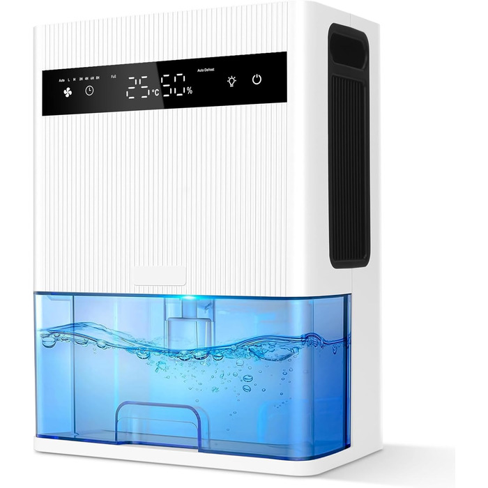 Електричний осушувач повітря 3000 мл з LED-дисплеєм, тихий осушувач для дому, ідеальний для квартири, ванної кімнати, підвалу, з автоматичним вимкненням та кольоровою нічною підсвіткою