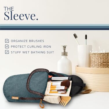 Набір туалетних сумок для подорожей: підвісна сумка + органайзер для косметики TSA + ультралегка сумка-організатор, білий рипстоп (зелений)