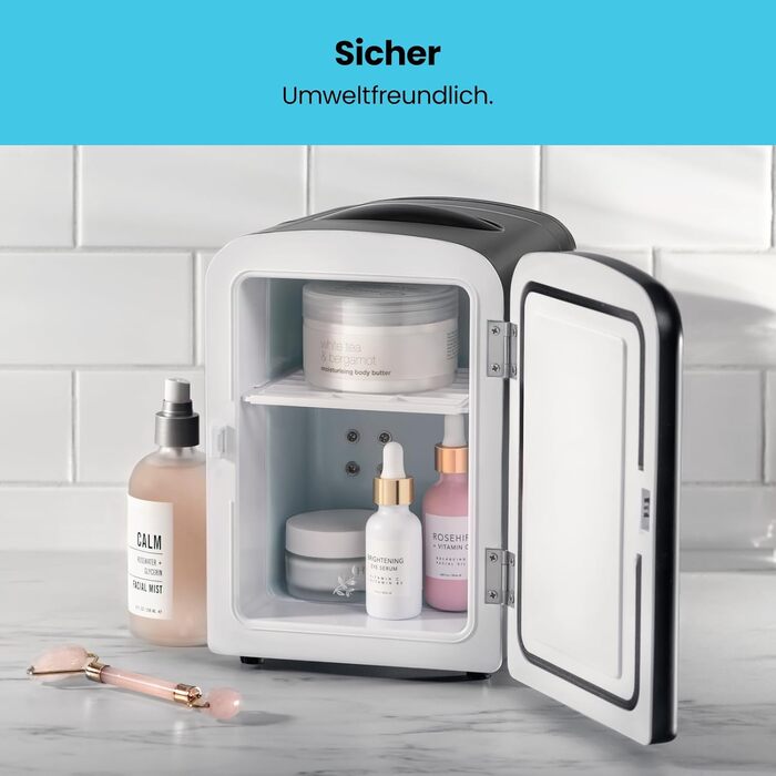 Chefman Iceman Міні-холодильник: 4 літри, охолодження та підігрів, 6 відділень для косметики, перекусів, AC/DC живлення, для дому/авто/спальні