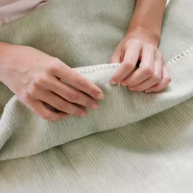 Ibena Lausanne Blanket 140x200cm - Organic Cotton Blanket, Made in Germany, cuddly & soft, Summer Blanket Sage