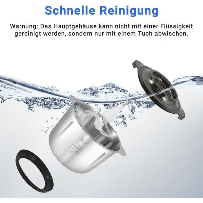 М'ясорубка електрична AMZCHEF для дому з 3 насадками, пристроєм для ковбас та набором кубе | Ідеально для фаршу, ковбасок та домашньої кухні (Сірий)