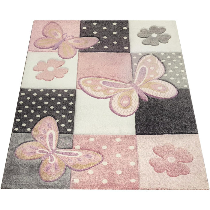 Дитячий килим Paco Home для хлопчиків та дівчаток, 80x150 см: Райдуга, Ферма, Єдиноріг, Метелики, Зайчик - м'який килимок для дитячої кімнати