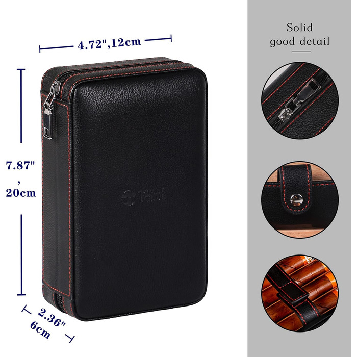 Чоловіче шкіряне цигарряне етої Time C Club для 4 цигарок з різаком та зволожувачем, подарунок для нареченого, на день народження, на День батька