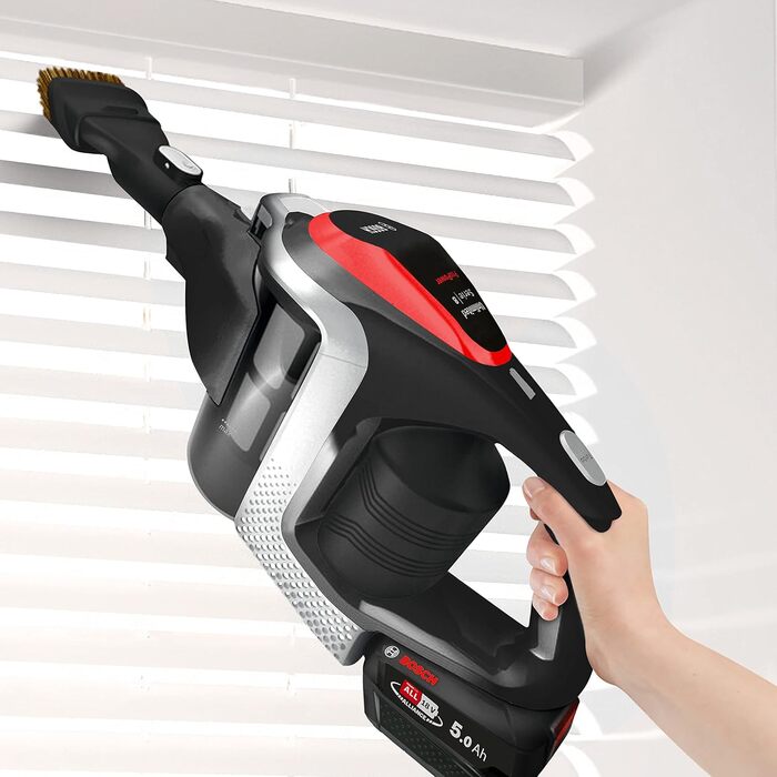 Bosch акумуляторний пилосос Unlimited ProPower Serie 8 BSS81POW1, бездротовий ручний, без мішка, гігієнічний фільтр, висока потужність всмоктування, довгий час роботи, швидка зарядка, насадка для щілин, чорний