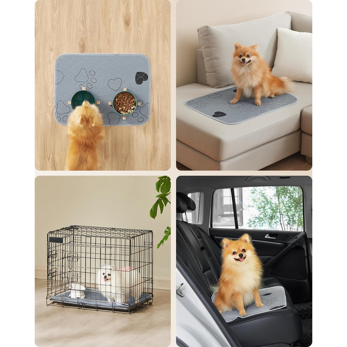 Підстилка для собак Feandrea, 2 шт., 122 x 91 см, XL, сіра, водонепроникна, з високою поглинаючою здатністю, PTD036G01