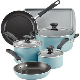 Набір кухонного посуду Farberware Cookstart DiamondMax: 15 предметів, антипригарне покриття, включає форми для випічки та кухонні аксесуари, миється в посудомийній машині