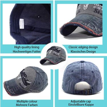 Чоловіча кепка бейсболка CheChury Vintage Snapback, чорна, регульована, для спорту та відпочинку