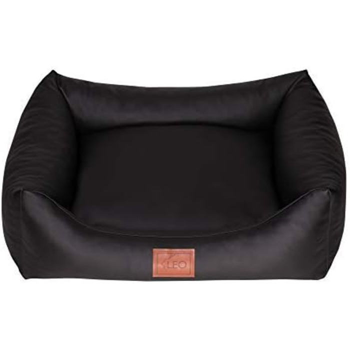 Софа для собак Leo4dog Natalie: зручне ліжко для собак з штучної шкіри, 4 розміри (XXL 130x100 см, чорний)