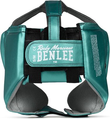 BENLEE Faux Leather Headguard Mike (L-XL, Metallic Green/Black) - Protective Headgear for Boxing & MMA
